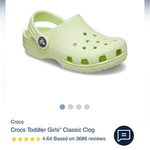 Crocs Toddler Girls"' Classic Clog in Green Size 6
50/80